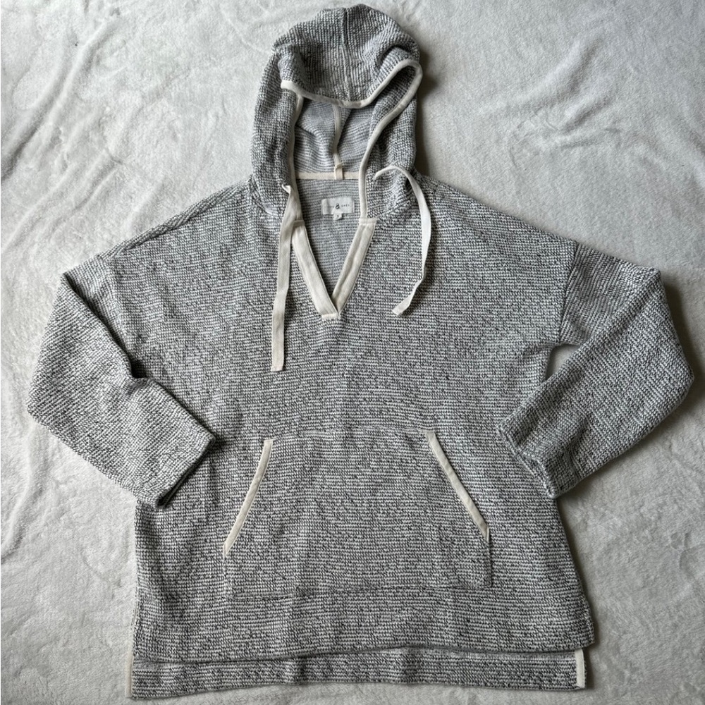 Lou & Grey Gray V-Neck Hooded Sweater